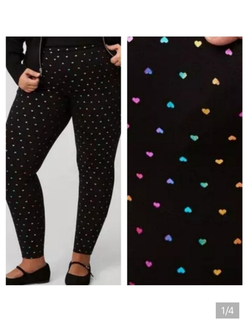 🆕️🌈💜💚RAINBOW FOIL HEARTS FULL LENGTH SIGNATURE LEGGINGS WITH POCKETS